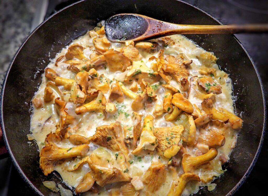 Creamy chanterelles