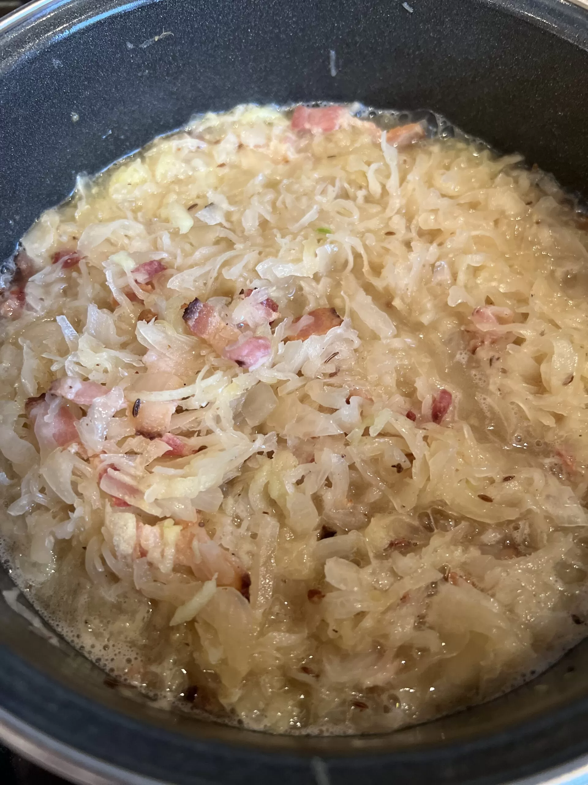 Sauerkraut in a pot.